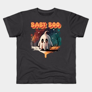 Baby Boo Cute Ghost Halloween Design Kids T-Shirt